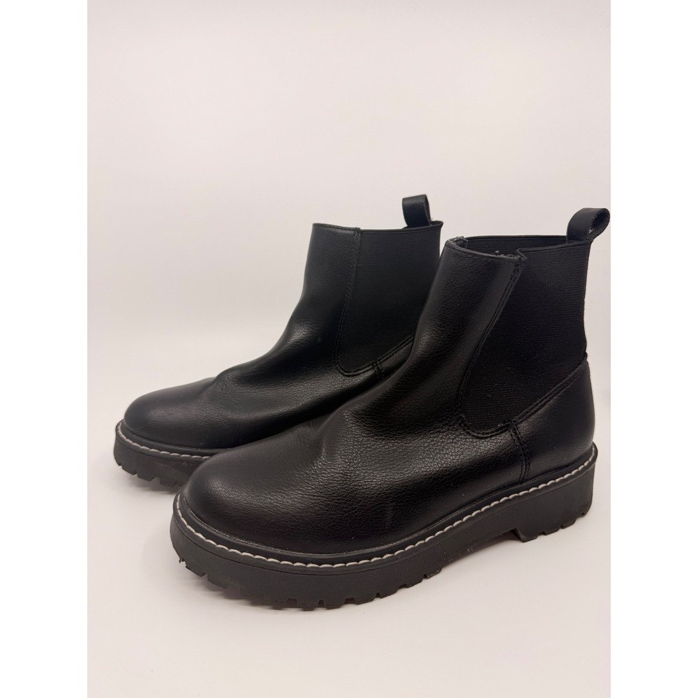 DV Dolce Vita Lobera Black Lug Sole Chelsea Boots Womens Size 6 Platform Ankle